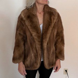 Vintage Golden Autumn Haze Mink Fur Jacket